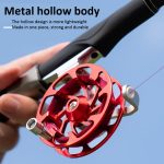 Eisfischerfloßrolle, Fliegenrolle mit Basis, komplett aus Metall, hohles Angelgerät, 50mm Red, 50mm Purple, 50mm Gold, 65mm Red, 65mm Purple, 65mm Gold – Bild 6