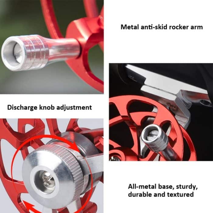 Eisfischerfloßrolle, Fliegenrolle mit Basis, komplett aus Metall, hohles Angelgerät, 50mm Red, 50mm Purple, 50mm Gold, 65mm Red, 65mm Purple, 65mm Gold – Bild 9