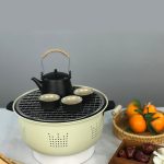 Holzkohlegrill Edelstahl Outdoor Camping Kochen Tee rund um den Herd Barbecue Herd, Style A, Style B – Bild 6