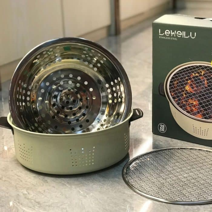 Holzkohlegrill Edelstahl Outdoor Camping Kochen Tee rund um den Herd Barbecue Herd, Style A, Style B – Bild 7