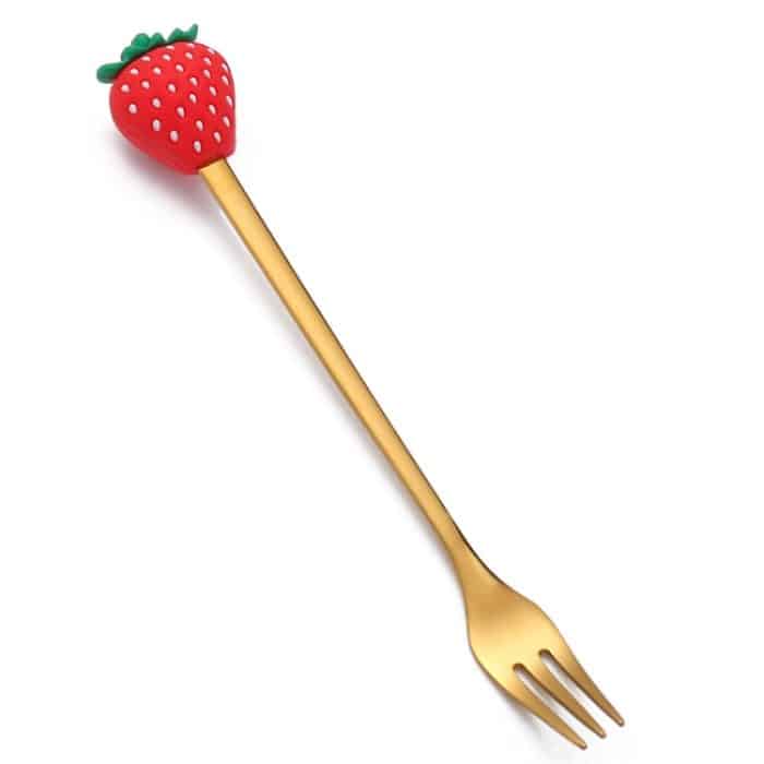 Edelstahl-Kaffeelöffel, Cartoon-Fruchtgabel, niedliches Kindergeschirr, Red Strawberry Fork, Strawberry Rabbit Spoon, Strawberry Rabbit Fork, Watermelon Spoon, Watermelon Fork, Peach Spoon, Peach Fork, Avocado Spoon, Avocado Fork, Pineapple Spoon... – Bild 1