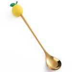 Edelstahl-Kaffeelöffel, Cartoon-Fruchtgabel, niedliches Kindergeschirr, Little Lemon Spoon, Little Lemon Fork