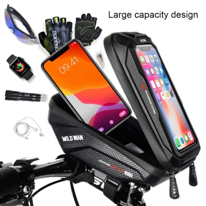 WILD MAN X1 1L EVA Hartschale Fahrrad Telefon Touchscreen Lenkertasche Wasserdichte Fahrradtasche, X1 1L (Red), X1 1L (Black) – Bild 6