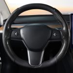 Für Tesla Model3/Y 30 cm Carbon-Faser-Muster-Lenkrad-Lenker-Abdeckung