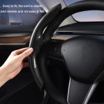 Für Tesla Model3/Y 30 cm Carbon-Faser-Muster-Lenkrad-Lenker-Abdeckung – Bild 3