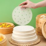 100 Stück/Packung Dampfgarer-Papier, antihaftbeschichtet, Einweg-fettdichtes Papier, rundes Luftfritteusen-Pad, 6 Inches (15.2cm), 7 Inches (17.78cm), 8 Inches (20.3cm), 9 Inches (22.86cm)