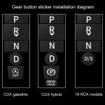 Für Acura CDX/19 RDX Auto-Innenschutzfolie, 6pcs /Set Gear Button Sticker, 5pcs /Set Mouse Sticker – Bild 6