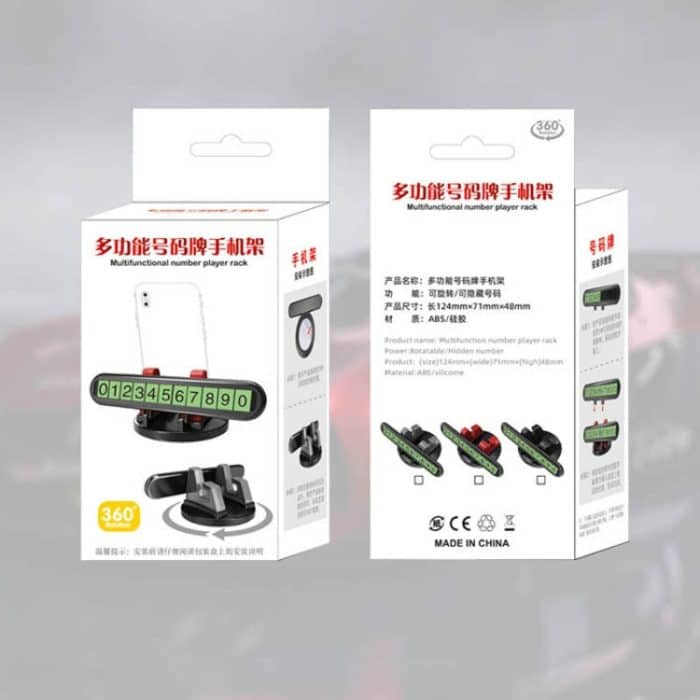 Auto-Armaturenbrett, Auto-Handyhalter, temporäres Parkschild, 2-in-1 – Bild 9