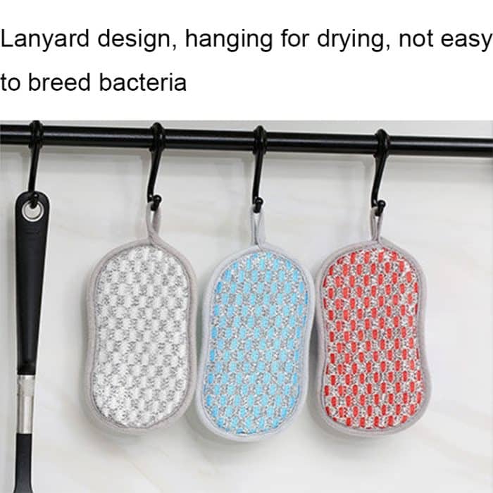 Doppelseitiger, saugfähiger Küchen-Geschirrspülschwamm, multifunktionaler Reinigungslappen, Blue, Red, Gray, 3pcs /set, 6pcs /set – Bild 7