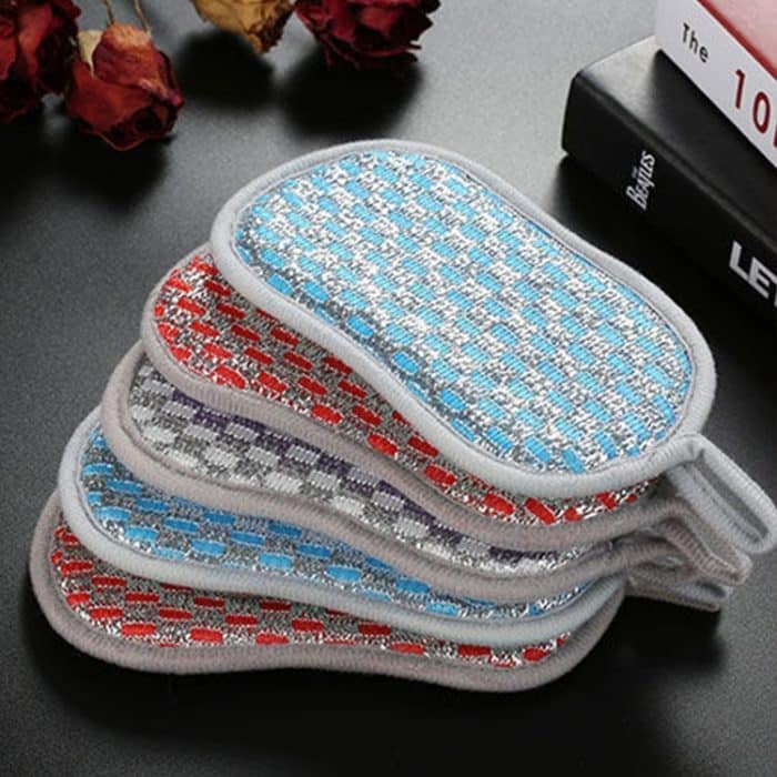 Doppelseitiger, saugfähiger Küchen-Geschirrspülschwamm, multifunktionaler Reinigungslappen, Blue, Red, Gray, 3pcs /set, 6pcs /set – Bild 10