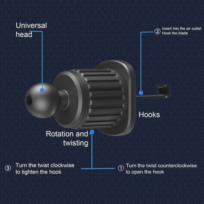 Auto-Luftauslass, drehbarer Spiralhaken, Schwanzclip, Handyhalter – Bild 3