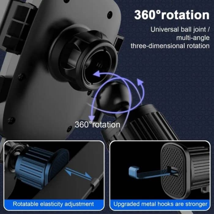 Auto-Luftauslass, drehbarer Spiralhaken, Schwanzclip, Handyhalter – Bild 4