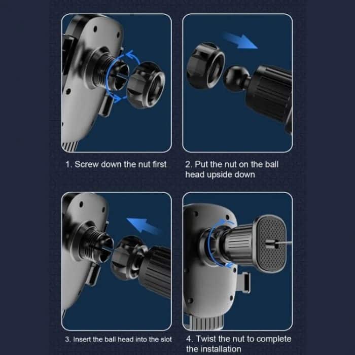 Auto-Luftauslass, drehbarer Spiralhaken, Schwanzclip, Handyhalter – Bild 5