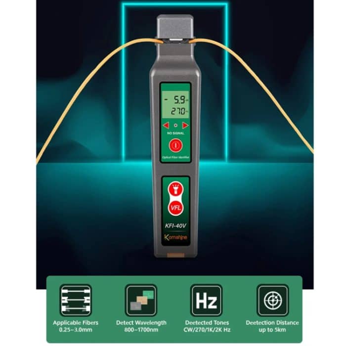 Komshine Glasfaser-Kennung, Signalrichtungskennung für optische Kabel, mit VFL-Rotlicht, 10 mW, KFI-40V – Bild 10