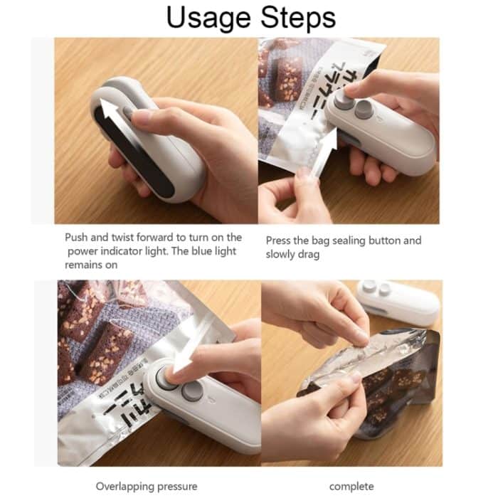 Kleine 2-in-1 wiederaufladbare magnetische Snack-Versiegelungsmaschine für den Haushalt, Mini-Versiegelungsmaschine – Bild 10