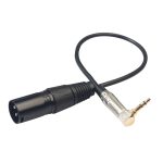 0,3 m 90-Grad-3,5-mm-Stereo-TRS-Stecker auf 3-poligen XLR-Stecker-Audiokabel