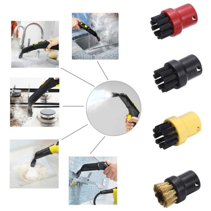 Dampfbürstenköpfe Dampfgarerzubehör für Karcher SC1 / SC2 / SC3 / SC4 / SC5, Copper Brush, Black, Yellow, Red – Bild 6