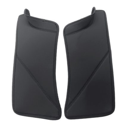 Für Tesla Model Y Hintertür integrierte Schwellerleiste Rücksitze Anti-Kick-Lederschutzpolster, Black, Carbon Fiber, TPE