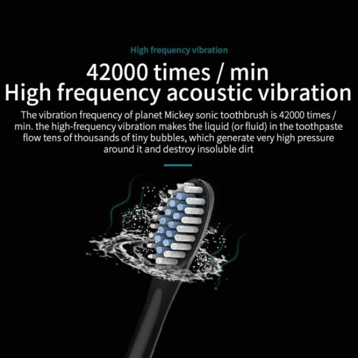 Wiederaufladbare elektrische Ultraschall-Zahnbürsten mit weichen Borsten, Flosser, 6 Gänge, mit 4 Bürsten – Bild 9