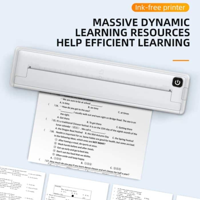 Kleiner A4-Heimbüro-Bluetooth-Hand-Thermodrucker Tragbarer tintenloser Drucker, Printer, 200pcs Thermal Paper – Bild 6