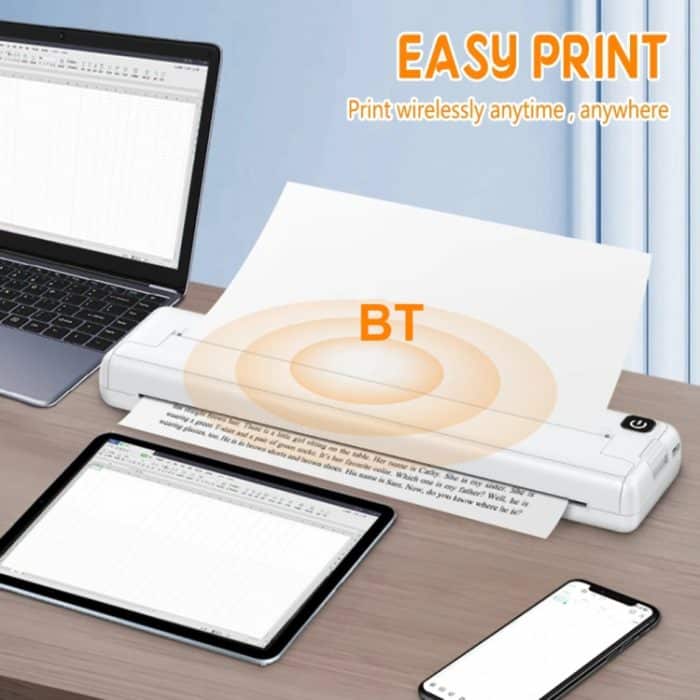 Kleiner A4-Heimbüro-Bluetooth-Hand-Thermodrucker Tragbarer tintenloser Drucker, Printer, 200pcs Thermal Paper – Bild 8