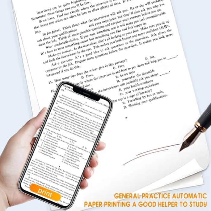 Kleiner A4-Heimbüro-Bluetooth-Hand-Thermodrucker Tragbarer tintenloser Drucker, Printer, 200pcs Thermal Paper – Bild 9