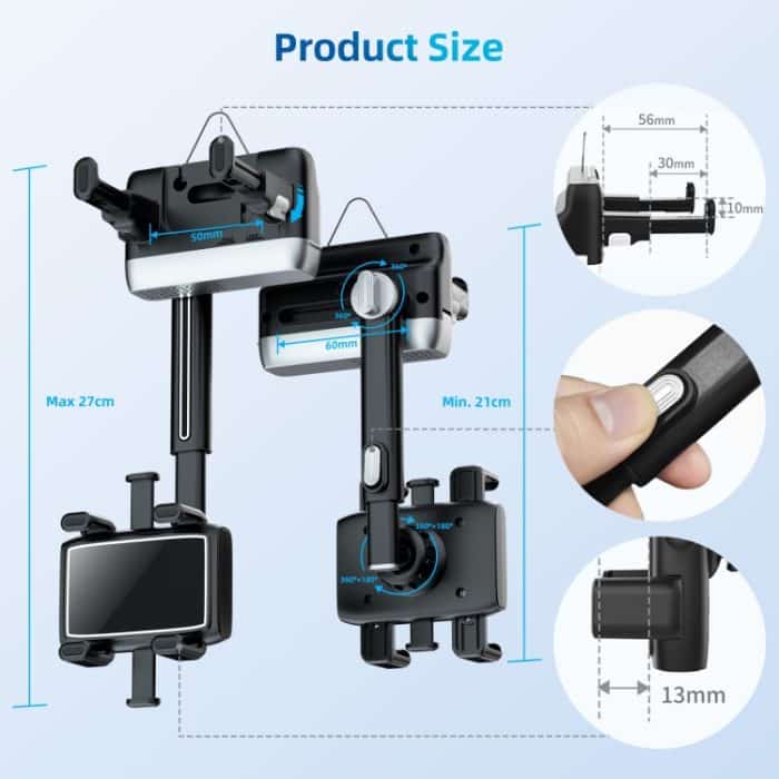 Auto-Rückspiegel-Telefonhalter, 360-Grad-Drehung, Smartphone-Ständer – Bild 3