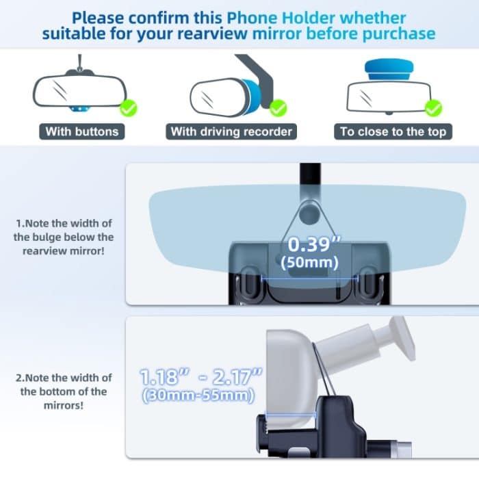 Auto-Rückspiegel-Telefonhalter, 360-Grad-Drehung, Smartphone-Ständer – Bild 6