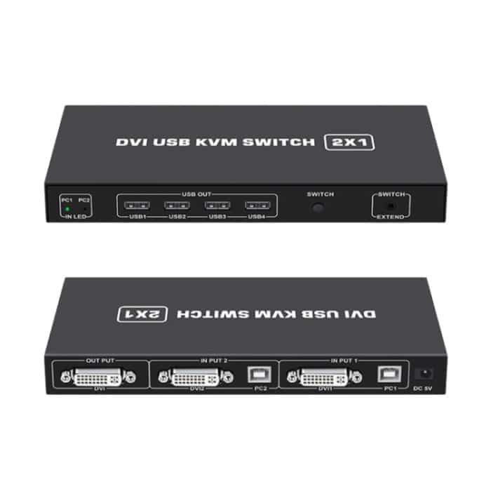 4K DVI USB KVM Switch DVI 2 In 1 Out Adapter Zwei Computer Shared Switcher Hub, SW88 – Bild 2