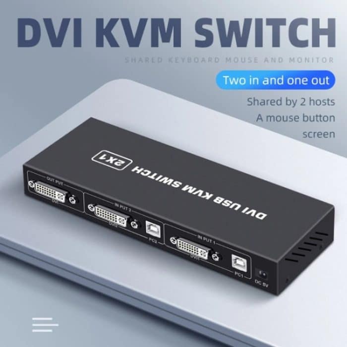 4K DVI USB KVM Switch DVI 2 In 1 Out Adapter Zwei Computer Shared Switcher Hub, SW88 – Bild 5