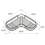 Stanzfreies Badezimmer-Dreieck-Aufbewahrungsregal, multifunktionale Wandhalterung, Triangle (White), Triangle (Black) – Bild 2