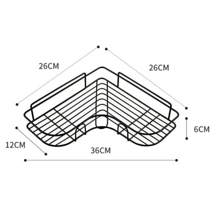 Stanzfreies Badezimmer-Dreieck-Aufbewahrungsregal, multifunktionale Wandhalterung, Triangle (White), Triangle (Black) – Bild 2