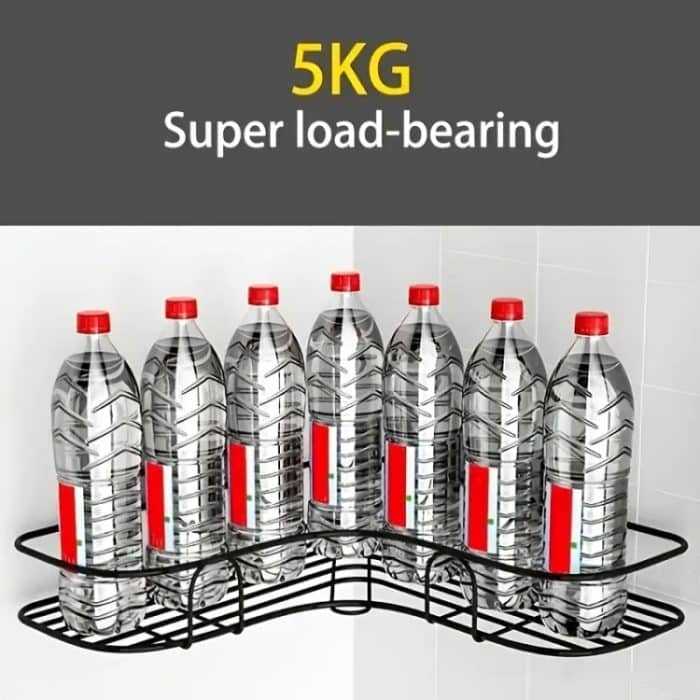 Stanzfreies Badezimmer-Dreieck-Aufbewahrungsregal, multifunktionale Wandhalterung, Triangle (White), Triangle (Black) – Bild 4