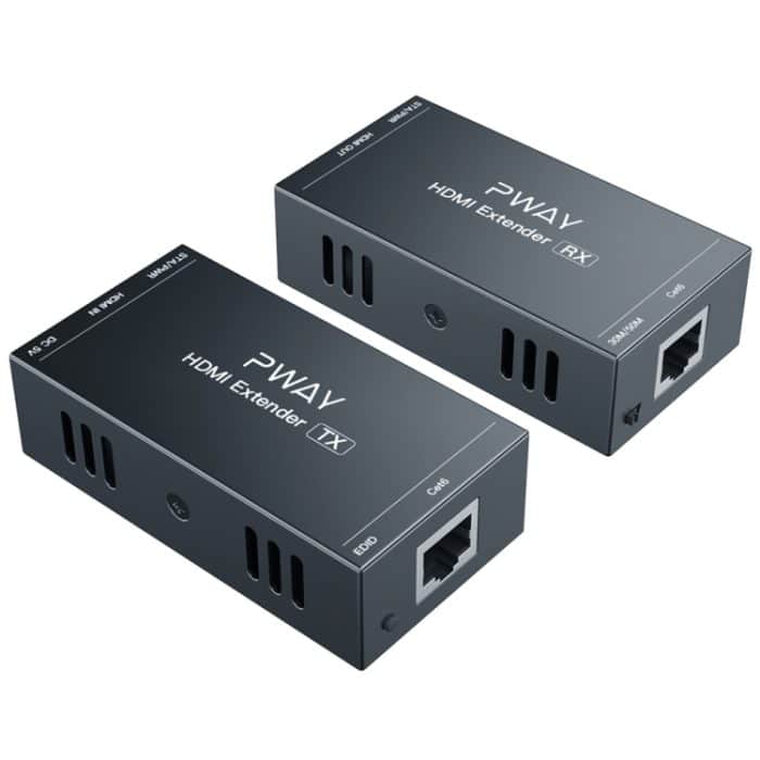 TBD0604246401A.jpg PWAY 165 Fuß/50 m HDMI-zu-RJ45-Netzwerkanschluss 1080P Verlustfreier Übertragungs-Extender – Bild 1