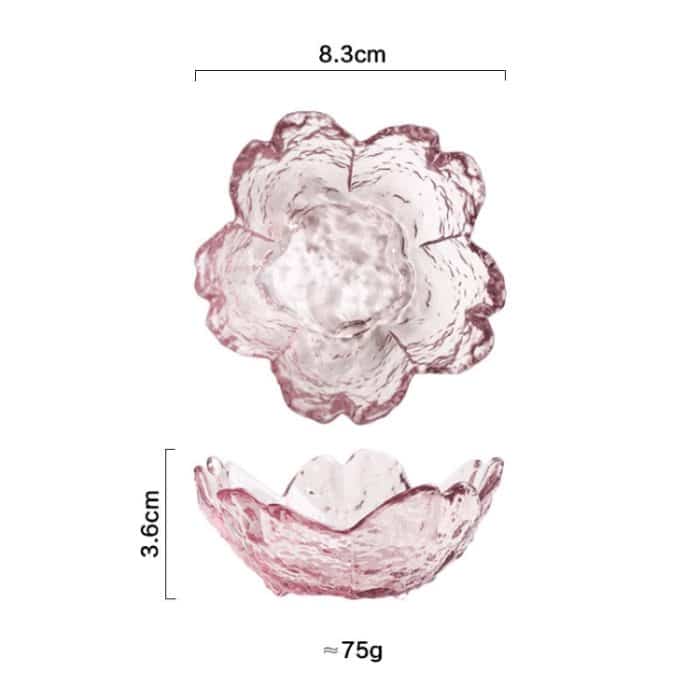 5 teile/satz Hammer Glas Kirschblüte Gericht Haus Sauce Platte Schälchen, Pink, Gold Edge Pink, Transparent – Bild 2
