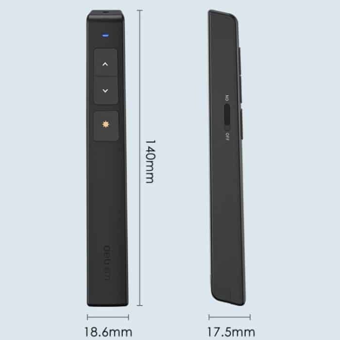 Deli 2,4 GHz Page Turner USB Clicker mit rotem Licht für PPT, 2802 (Black), 2802 (White) – Bild 3