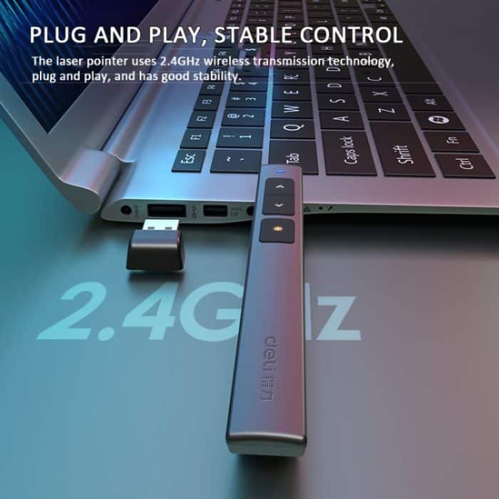 Deli 2,4 GHz Page Turner USB Clicker mit rotem Licht für PPT, 2802 (Black), 2802 (White) – Bild 4