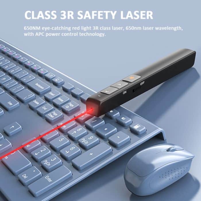 Deli 2,4 GHz Page Turner USB Clicker mit rotem Licht für PPT, 2802 (Black), 2802 (White) – Bild 8