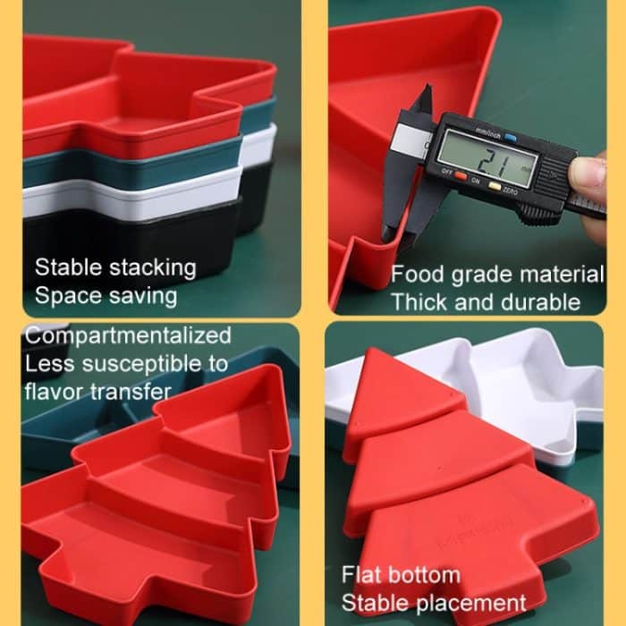 Weihnachtsbaum-Form, Obstscheiben, unterteilt, für Zuhause, Snackschale, Kunststoff, für Süßigkeiten, Trockenfrüchte, Melonensamen, Organizer – Bild 6