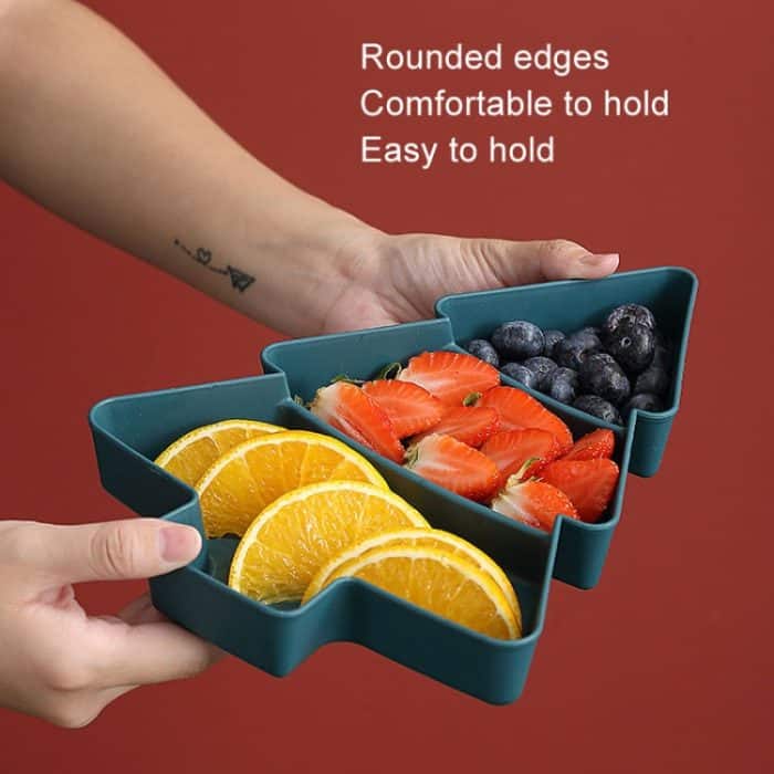 Weihnachtsbaum-Form, Obstscheiben, unterteilt, für Zuhause, Snackschale, Kunststoff, für Süßigkeiten, Trockenfrüchte, Melonensamen, Organizer – Bild 8