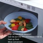 20,3 cm großer Weizenstroh-Rundteller für Zuhause, tragbar, für den Außenbereich, Kunststoff, Anti-Fall-Frucht-Frühstücksteller, 8 inch – Bild 8