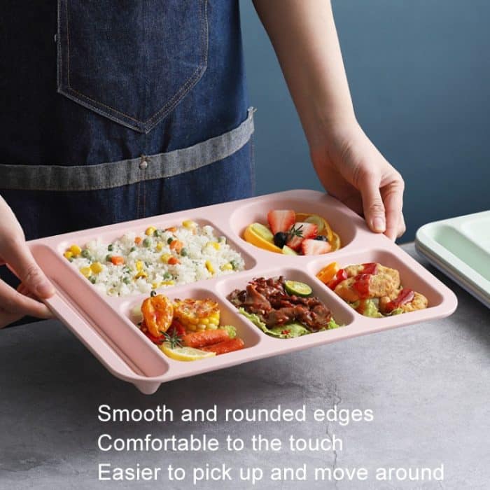 4 teile/satz Weizenstroh Split Speiseteller Mit Schüssel Stäbchen Löffel Geschirr Set – Bild 6