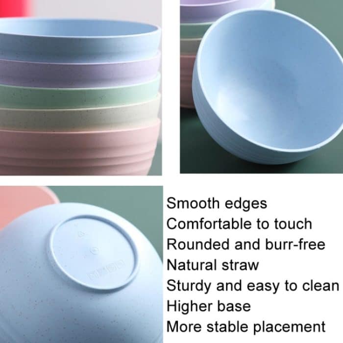 4,5 Zoll Weizenstroh Schüssel Haus Kinder kleine Schüssel Kunststoff Suppenschüssel – Bild 4