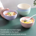 4,5 Zoll Weizenstroh Schüssel Haus Kinder kleine Schüssel Kunststoff Suppenschüssel – Bild 6