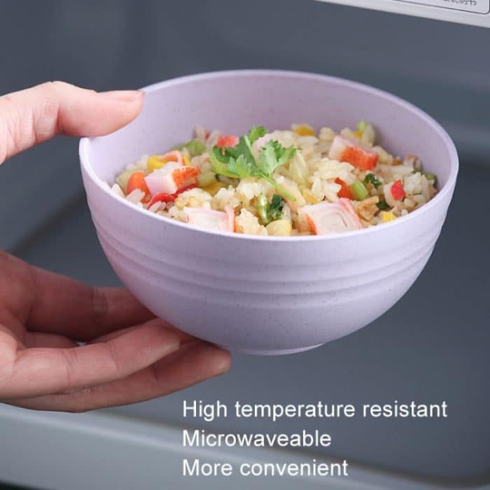 4,5 Zoll Weizenstroh Schüssel Haus Kinder kleine Schüssel Kunststoff Suppenschüssel – Bild 8