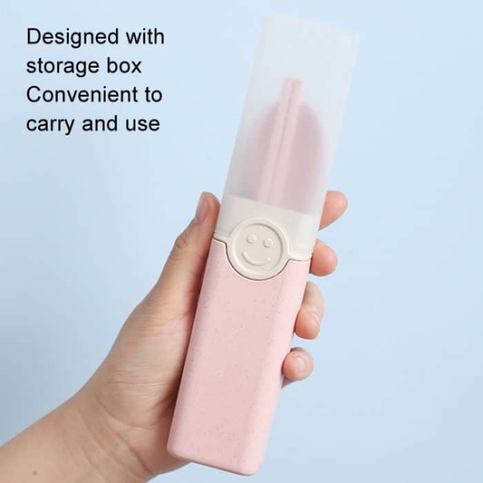 4-in-1 tragbares Weizenstroh-Geschirr-Set, Outdoor-Reise-Aufbewahrungsgeschirr-Box, A With Chopsticks (Beige), A With Chopsticks (Pink), A With Chopsticks (Blue), B With Chopsticks (Beige), B With Chopsticks (Pink), B With Chopsticks (Blue)... – Bild 5