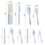 4-in-1 tragbares Weizenstroh-Geschirr-Set, Outdoor-Reise-Aufbewahrungsgeschirr-Box, A With Chopsticks (Beige), A With Chopsticks (Pink), A With Chopsticks (Blue), B With Chopsticks (Beige), B With Chopsticks (Pink), B With Chopsticks (Blue)... – Bild 7