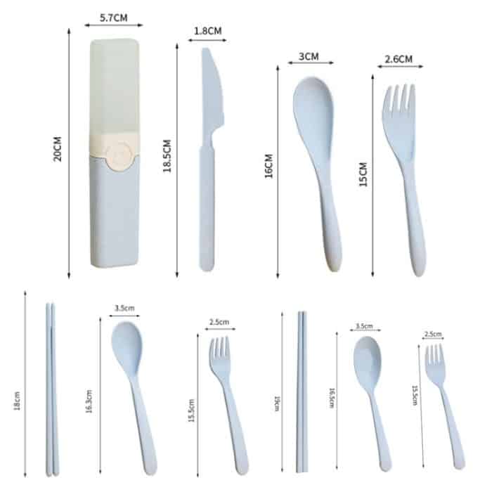 4-in-1 tragbares Weizenstroh-Geschirr-Set, Outdoor-Reise-Aufbewahrungsgeschirr-Box, A With Chopsticks (Beige), A With Chopsticks (Pink), A With Chopsticks (Blue), B With Chopsticks (Beige), B With Chopsticks (Pink), B With Chopsticks (Blue)... – Bild 7