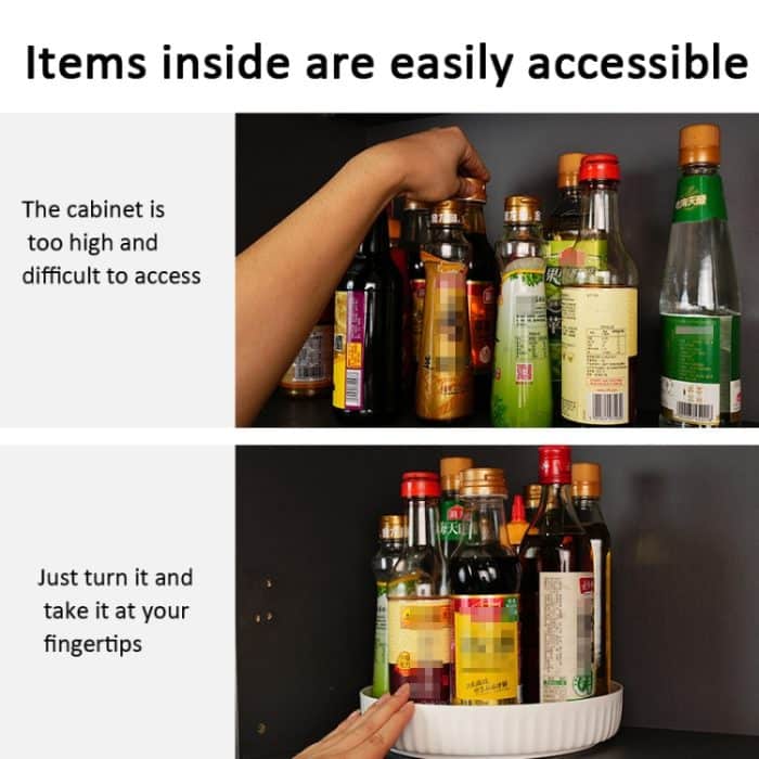 Um 360 Grad drehbares Aufbewahrungsregal für Küchengewürze und Kosmetika, 25cm, 30cm – Bild 3