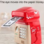 Kinder Cartoon Dinosaurier Passwort Münzbank Automatische rollende Münzbank Spielzeug, 16.5 x 12 x 20.5cm – Bild 6